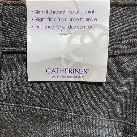 CATHERINES Heather Gray Bootcut Knit Stretch Pants Size 30WP - Picture 13 of 14